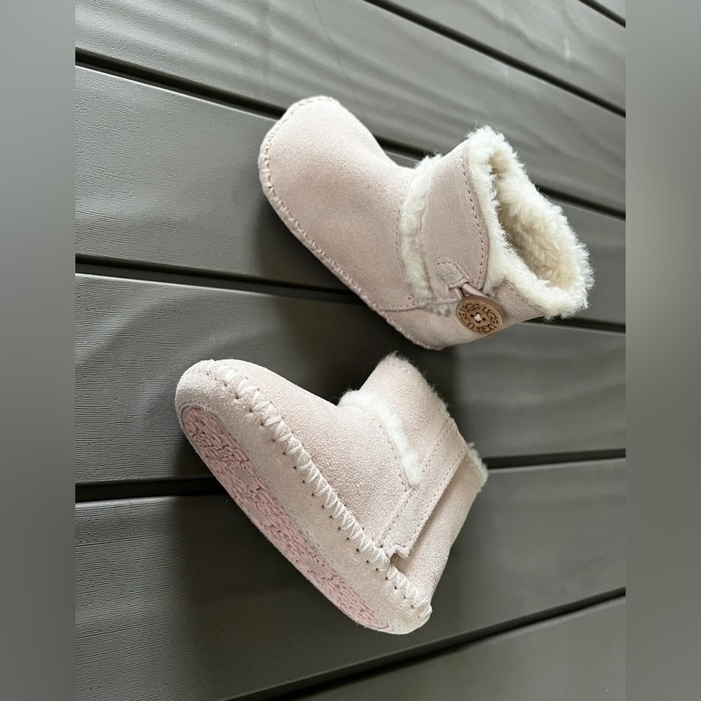 UGG Lemmy II 1018136I Toddler Kid's Baby Pink Suede & Sheepskin Bootie UGG367